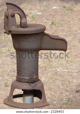 Rusty and broken hand water pump
