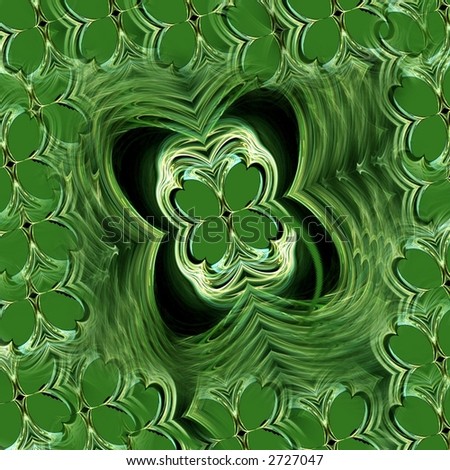 shamrock tile illustration with fractal elements is reminiscent of a Celtic knot
