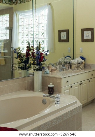 Contemporary bathroom in middle class home