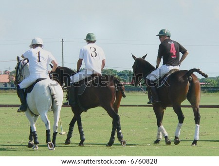 polo players from 2 teams at semi-final for the Palm Challenge Cup at Grand Champions Polo Club