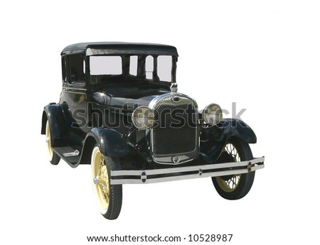 Model A Ford in beautiful condition isolated on white. The Model A was the second huge success for the Ford Motor Company, after its predecessor, the Model T. It was produced between 1928 and 1931.