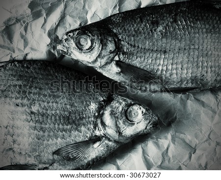 two dried salted fishes