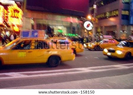 Blurry drunken view of busy city street