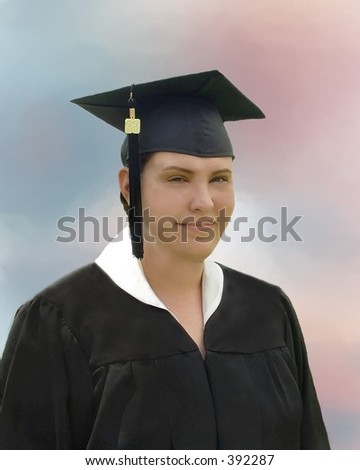 Classic graduation portrait, no date on tassel.