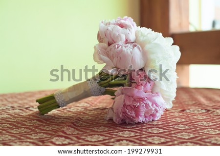 wedding bouquet of peonies
