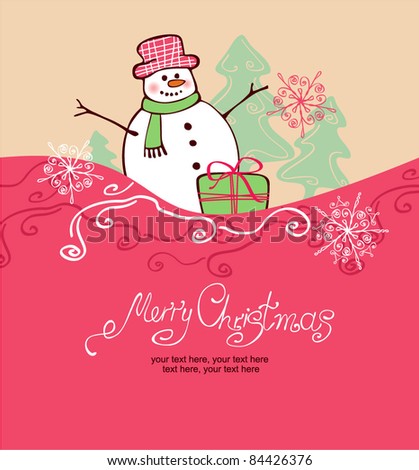 Merry Christmas Card Stock Vector Illustration 84426376 : Shutterstock