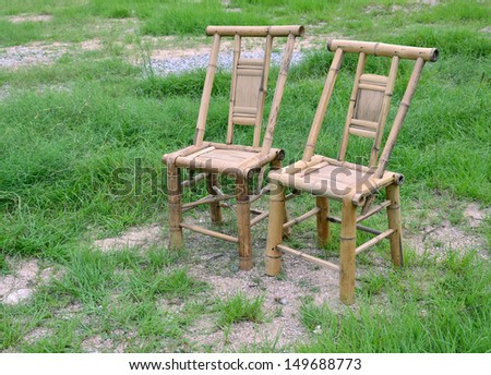 Outdoor lawn Chinese bamboo chair ,