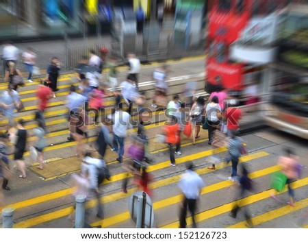 crosswalk and pedestrian at street in hong kong