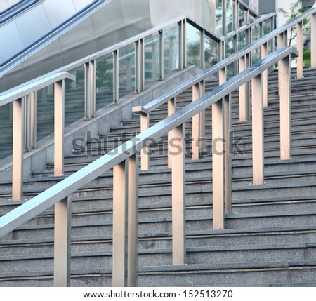 Stairs and stainless steel handrails