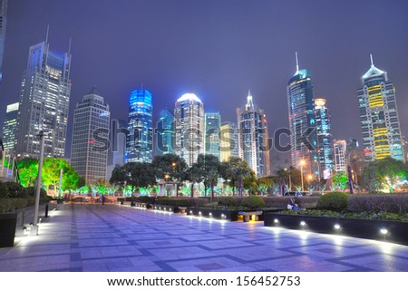 Shanghai Lujiazui Finance & Trade Zone modern city night