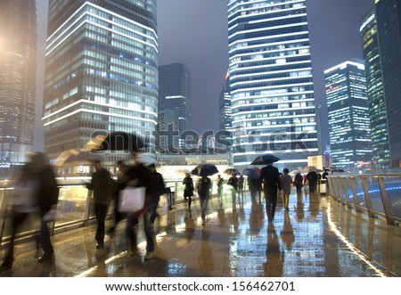 Shanghai Street Rain At Night