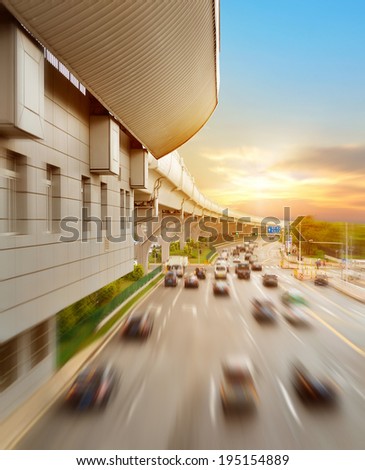 Traffic flow on the highway in Shenzhen, China