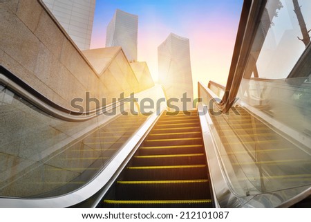 escalator to office building