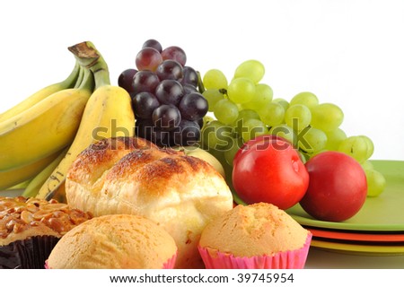 All sorts of fruit and bread