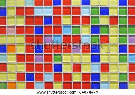 Abstract colorful red blue green and yellow mosaic background
