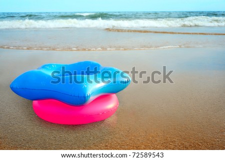 Life belt on a beach