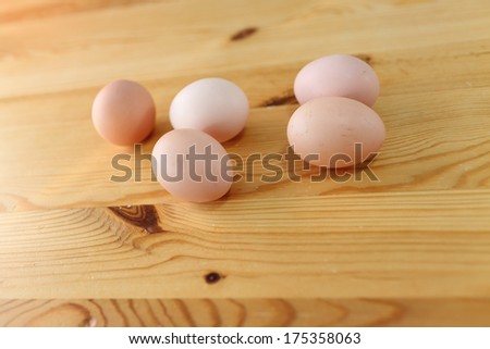 Eggs. Preparing traditional Polish crunch cakes called Faworki or Chrust.
