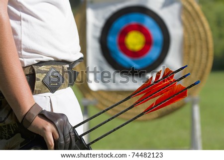 archer in front of a archery target