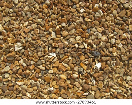 Gravel path made of flint stones that have been flattened.