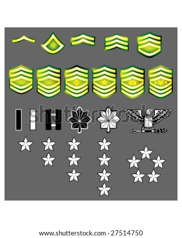 army ranks symbols. stock vector : US Army rank