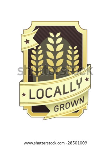 stock vector : Locally grown food label for product packaging, website, 