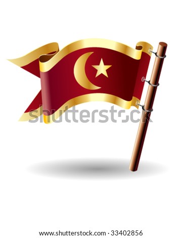 stock vector : Islamic crescent and star religious symbol on royal vector 