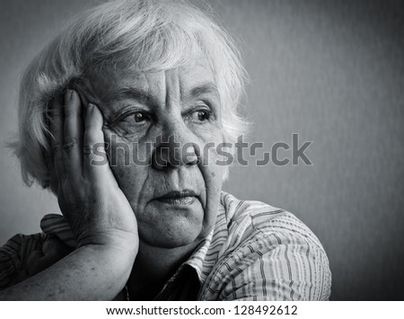 Sad woman. Black and white portrait