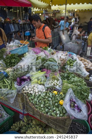 BANGKOK, THAILAND - DECEMBER 25, 2014: Street Photography of Street market in China town.