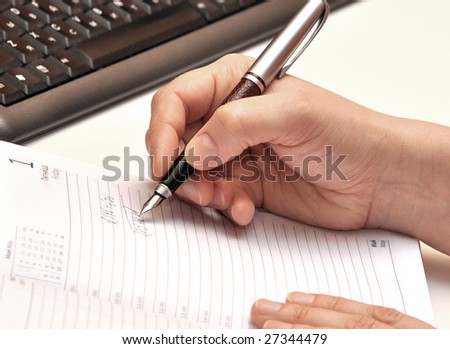 fountain pen in hand