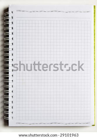 spiral binding notebook on white