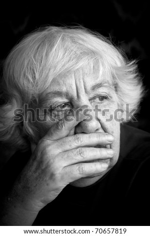 Old sad woman