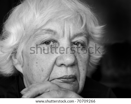 Old sad woman.