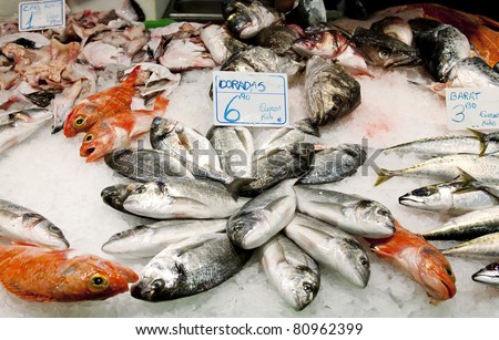 fish shop in barcelona spain stock photo 80962399 fish shop 450x307