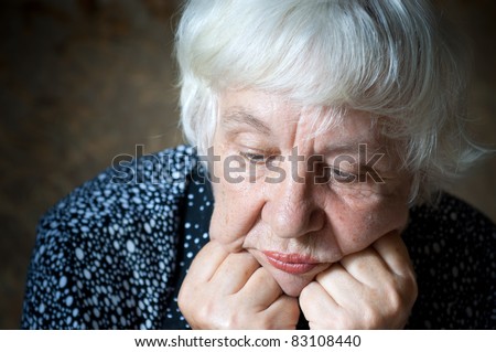 Old sad woman