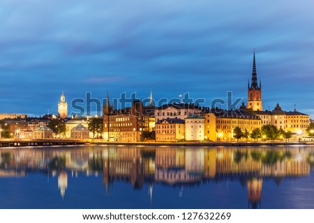 Evening Summer Scenery Of The Old Town (Gamla Stan) In Stockholm, Sweden