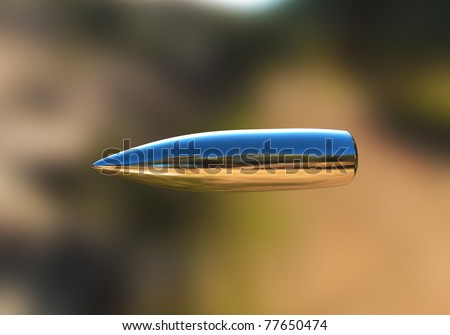 Macro Shot Of Silver Bullet Caught In Flight Stock Photo 77650474 ...