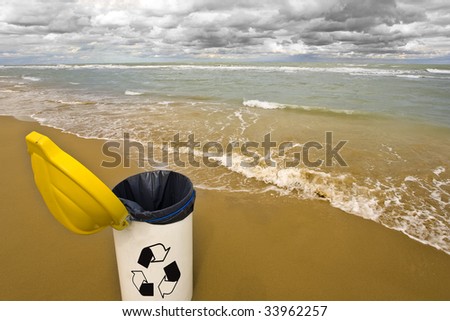 for trash collection and recycling of wastes from the beach