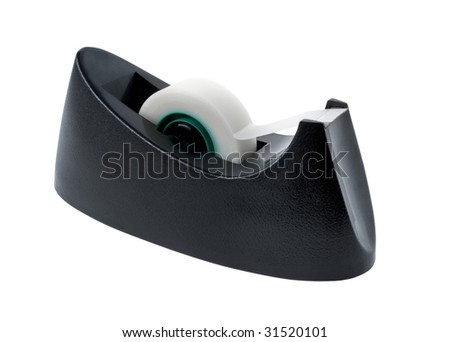 adhesive tape dispenser isolated on white