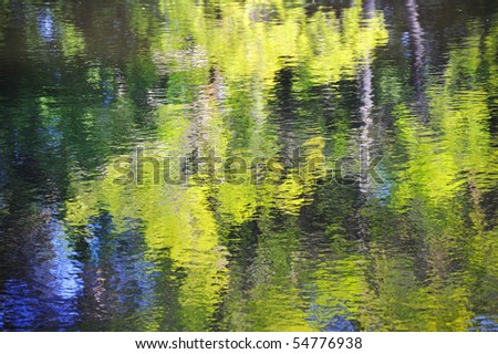 Colorful rippled reflection on water