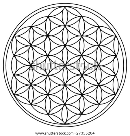 stock vector The Flower of Life is the modern name given to a geometrical 