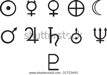 stock vector Symbols of all the planets Great for artwork or tattoo