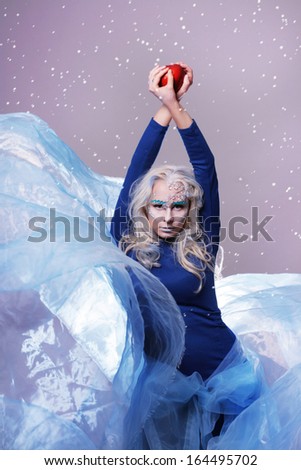 Creative portrait of a fantasy woman with motion