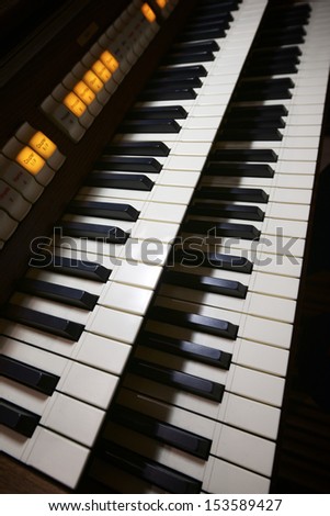 keyboard closeup of a church organ