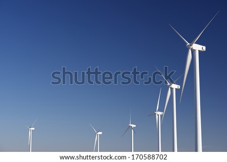Windmills For Renewable Electric Energy Production, Pozuelo De Aragon, Zaragoza, Aragon, Spain