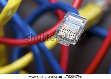 Ethernet cable computer and colorful background