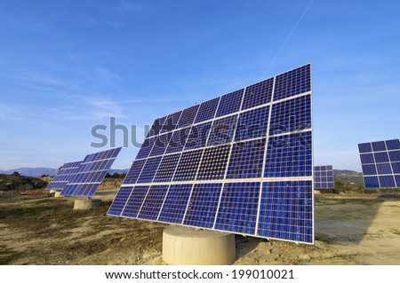 solar panels for electrical energy production.