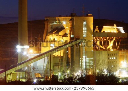 Factory production of electricity using coal, Teruel, Aragon, Spain.