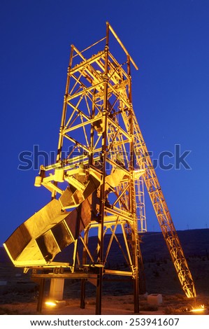 Old metal structure employed in mining work, Teruel, Aragon, Spain.
