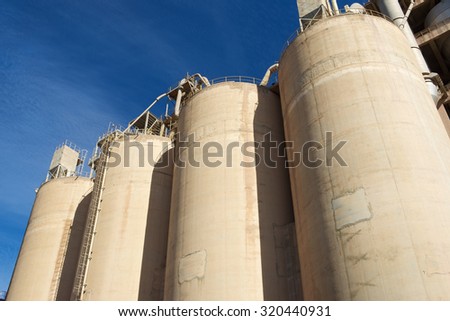 Exterior view of a cement factory, Morata de Jalon, Zaragoza province, Aragon, Spain.