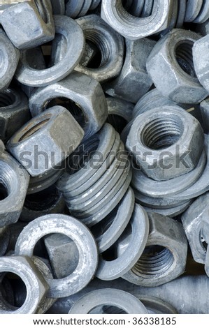 group of nuts and washers